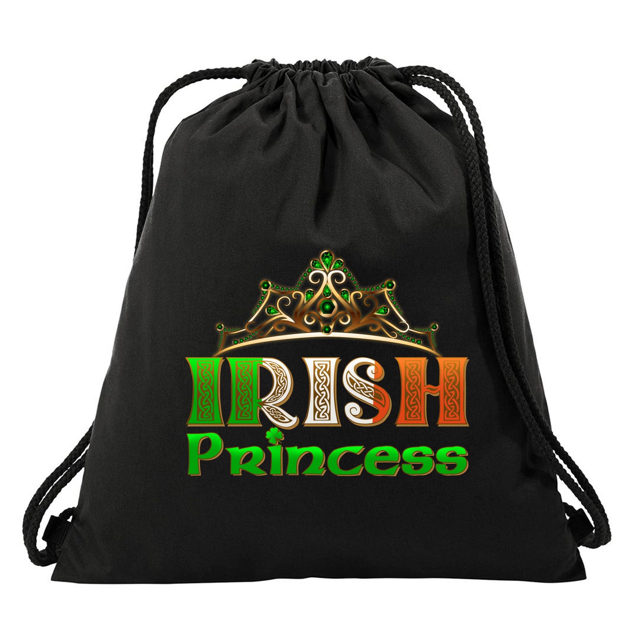 Irish Princess Crown St. Patrick's Day Drawstring Bag