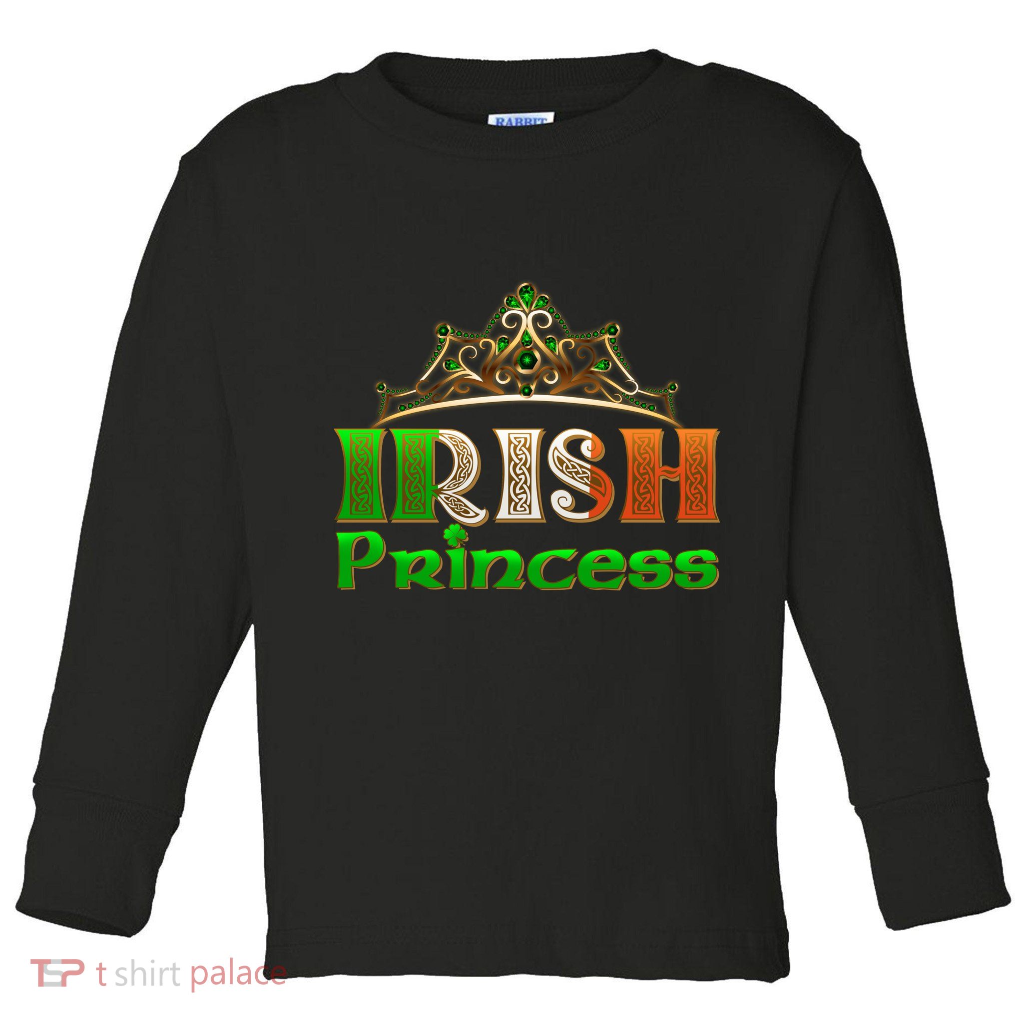 Irish Princess Crown St. Patrick's Day Toddler Long Sleeve Shirt