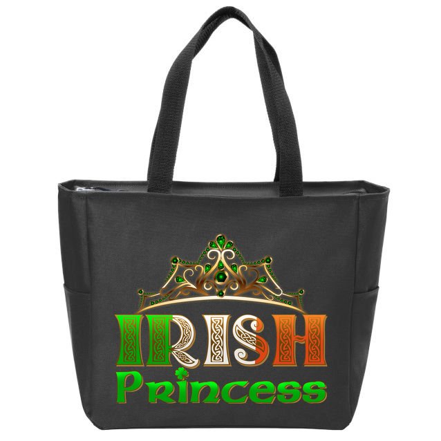Irish Princess Crown St. Patrick's Day Zip Tote Bag