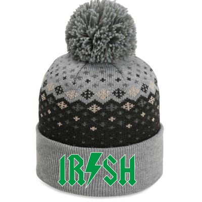 Irish Rocks Logo Music Parody St Patricks Day The Baniff Cuffed Pom Beanie