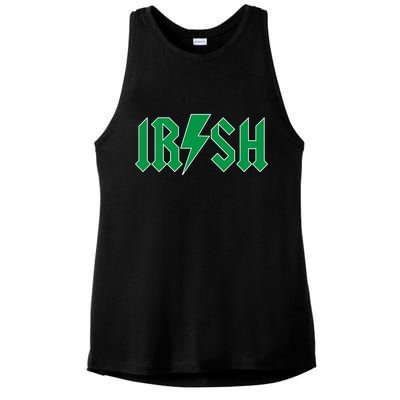 Irish Rocks Logo Music Parody St Patricks Day Ladies PosiCharge Tri-Blend Wicking Tank