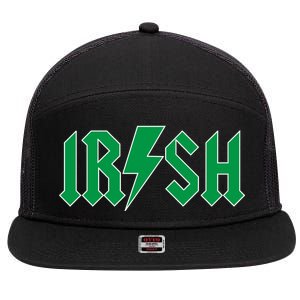 Irish Rocks Logo Music Parody St Patricks Day 7 Panel Mesh Trucker Snapback Hat