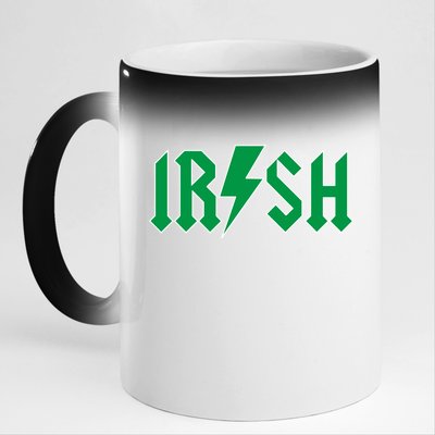 Irish Rocks Logo Music Parody St Patricks Day 11oz Black Color Changing Mug