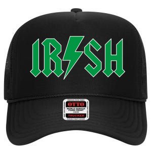 Irish Rocks Logo Music Parody St Patricks Day High Crown Mesh Back Trucker Hat