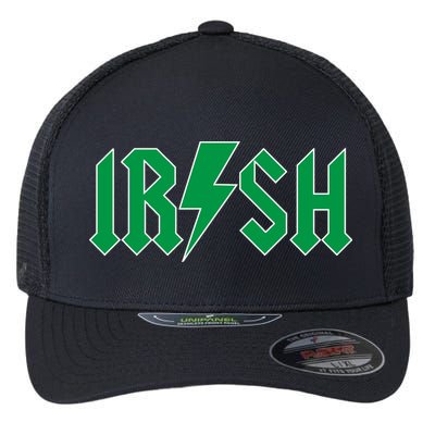 Irish Rocks Logo Music Parody St Patricks Day Flexfit Unipanel Trucker Cap