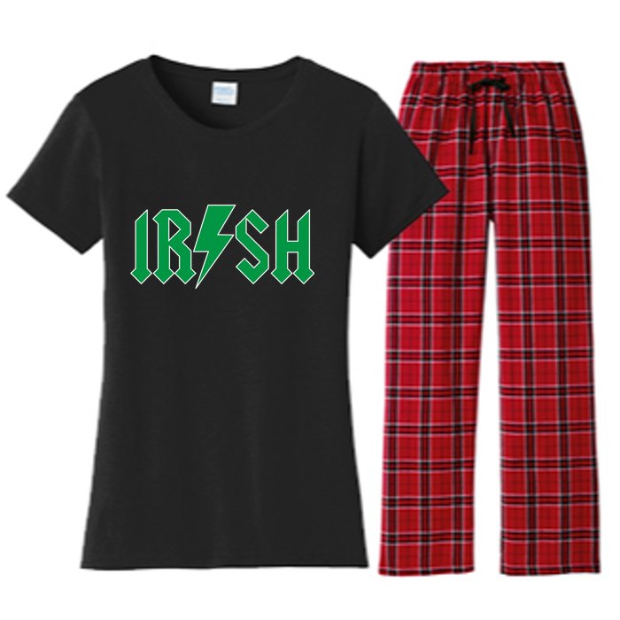 Irish Rocks Logo Music Parody St Patricks Day Women's Flannel Pajama Set