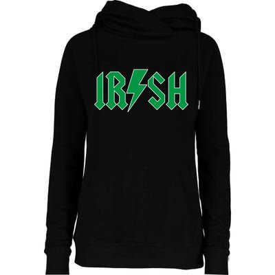 Irish Rocks Logo Music Parody St Patricks Day Womens Funnel Neck Pullover Hood