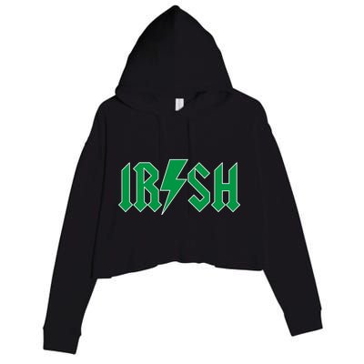 Irish Rocks Logo Music Parody St Patricks Day Crop Fleece Hoodie