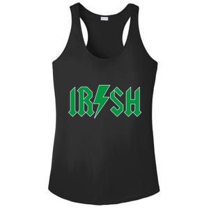 Irish Rocks Logo Music Parody St Patricks Day Ladies PosiCharge Competitor Racerback Tank