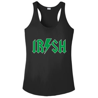 Irish Rocks Logo Music Parody St Patricks Day Ladies PosiCharge Competitor Racerback Tank