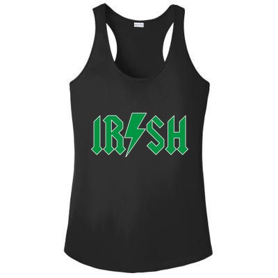 Irish Rocks Logo Music Parody St Patricks Day Ladies PosiCharge Competitor Racerback Tank