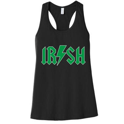 Irish Rocks Logo Music Parody St Patricks Day Women's Racerback Tank