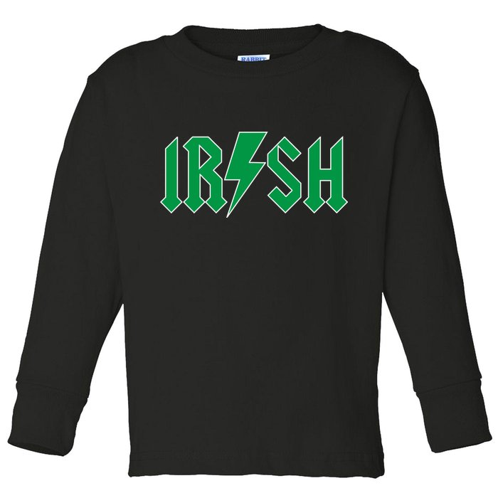 Irish Rocks Logo Music Parody St Patricks Day Toddler Long Sleeve Shirt