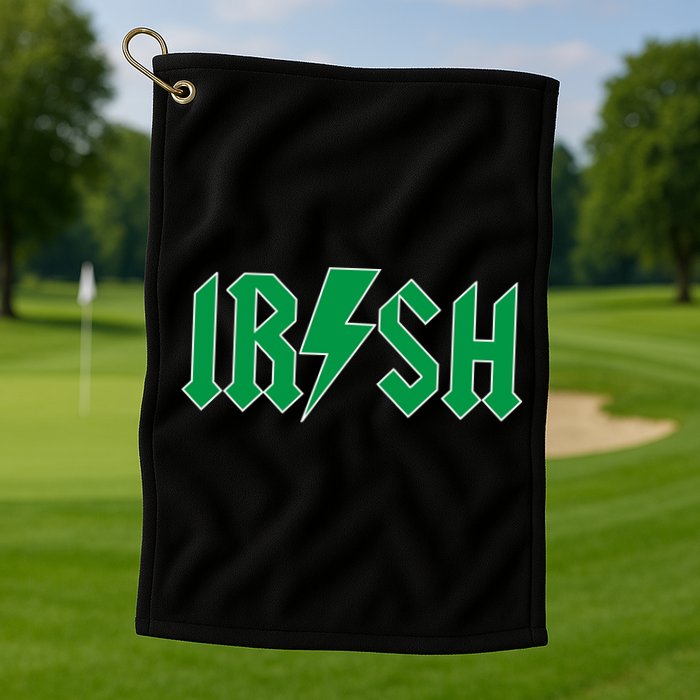 Irish Rocks Logo Music Parody St Patricks Day Golf Towel
