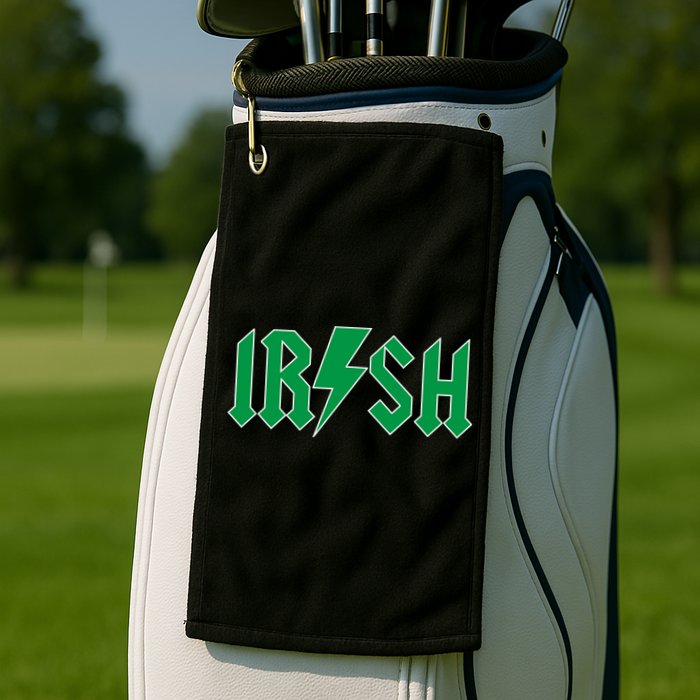 Irish Rocks Logo Music Parody St Patricks Day Golf Towel