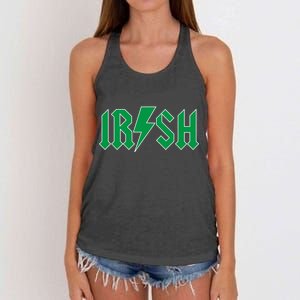 Irish Rocks Logo Music Parody St Patricks Day Women's Knotted Racerback Tank