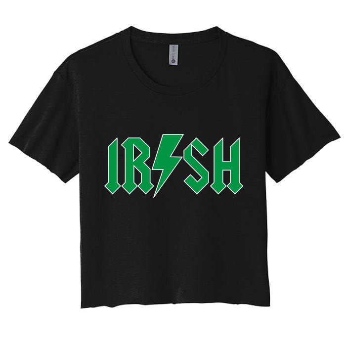 Irish Rocks Logo Music Parody St Patricks Day Women's Crop Top Tee