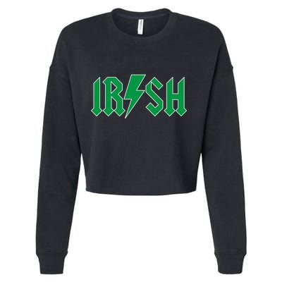 Irish Rocks Logo Music Parody St Patricks Day Cropped Pullover Crew