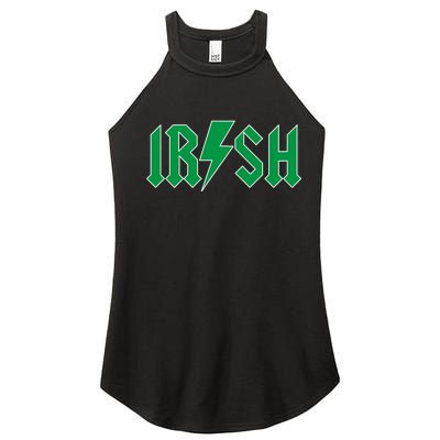 Irish Rocks Logo Music Parody St Patricks Day Women's Perfect Tri Rocker Tank