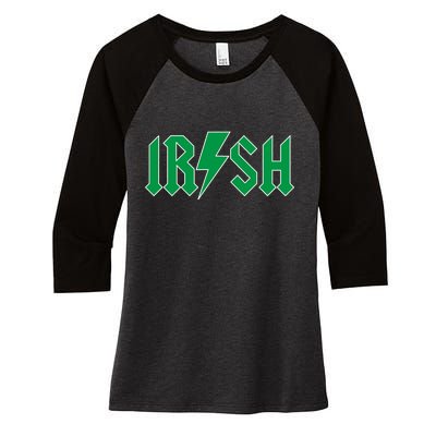 Irish Rocks Logo Music Parody St Patricks Day Women's Tri-Blend 3/4-Sleeve Raglan Shirt