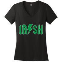 Irish Rocks Logo Music Parody St Patricks Day Women's V-Neck T-Shirt