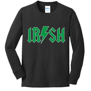 Irish Rocks Logo Music Parody St Patricks Day Kids Long Sleeve Shirt