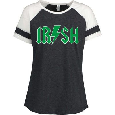 Irish Rocks Logo Music Parody St Patricks Day Enza Ladies Jersey Colorblock Tee