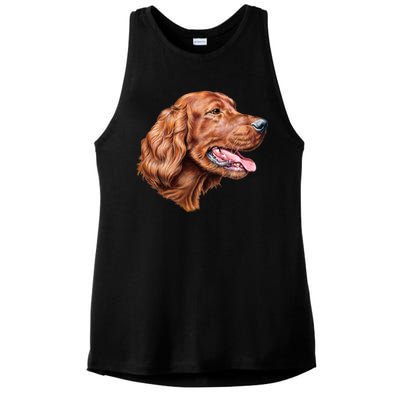 Irish Setter Portrait Ladies PosiCharge Tri-Blend Wicking Tank