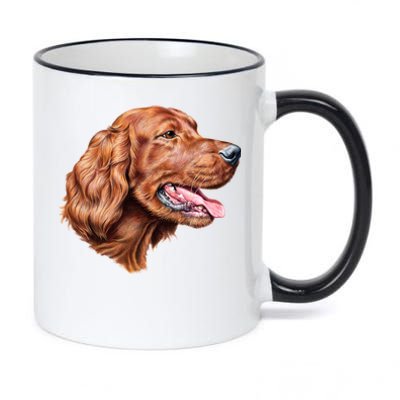 Irish Setter Portrait 11oz Black Color Changing Mug