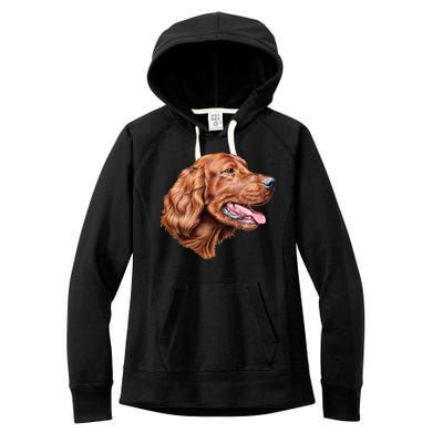 Irish Setter Portrait Women's Fleece Hoodie