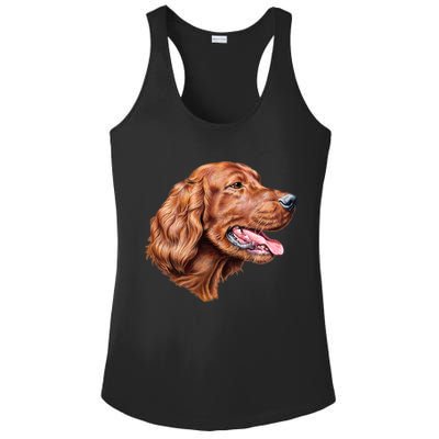 Irish Setter Portrait Ladies PosiCharge Competitor Racerback Tank