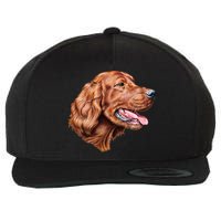 Irish Setter Portrait Wool Snapback Cap