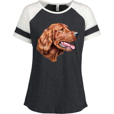 Irish Setter Portrait Enza Ladies Jersey Colorblock Tee