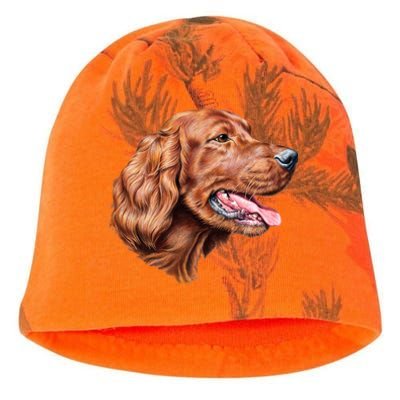 Irish Setter Portrait Kati - Camo Knit Beanie