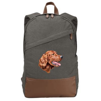 Irish Setter Portrait Cotton Canvas Backpack