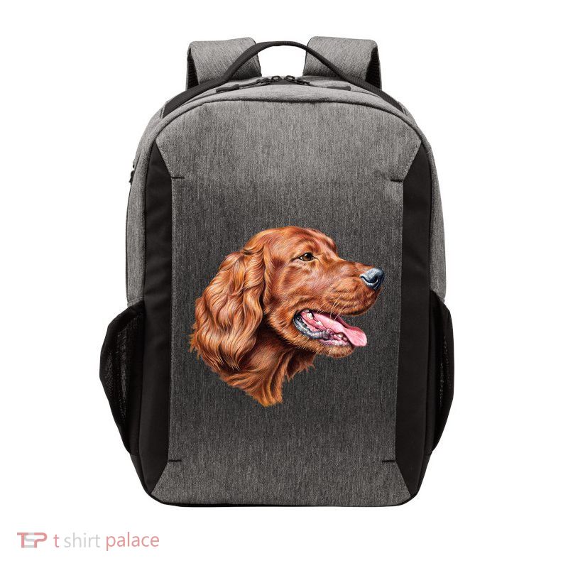 Irish Setter Portrait Vector Backpack
