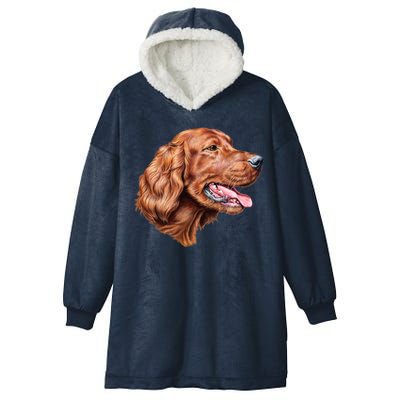 Irish Setter Portrait Hooded Wearable Blanket