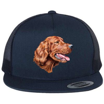 Irish Setter Portrait Flatbill Hat