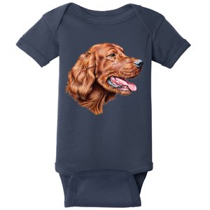 Irish Setter Portrait Baby Bodysuit