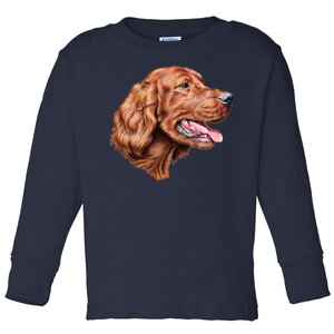 Irish Setter Portrait Toddler Long Sleeve Shirt