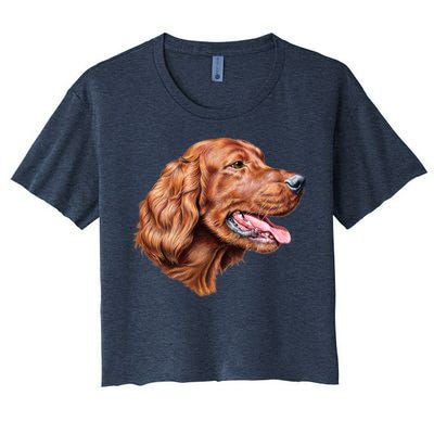 Irish Setter Portrait Women's Crop Top Tee