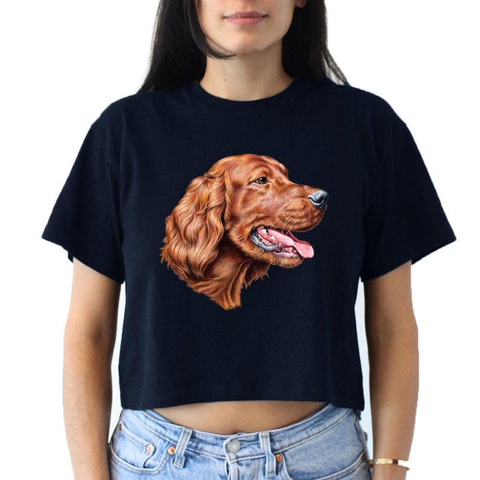 Irish Setter Portrait Crop Top