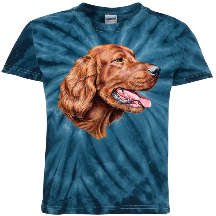 Irish Setter Portrait Kids Tie-Dye T-Shirt