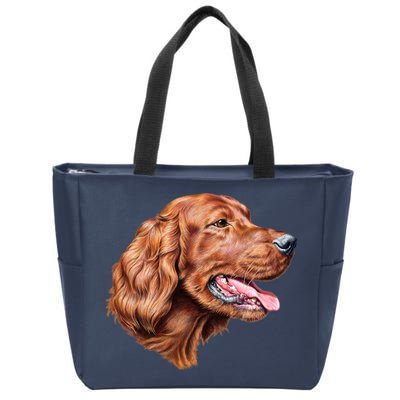 Irish Setter Portrait Zip Tote Bag