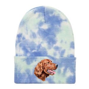 Irish Setter Portrait Tie Dye 12in Knit Beanie