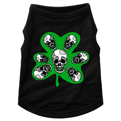 Irish Shamrock Clover Skulls Doggie Tank