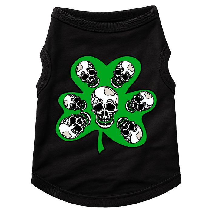 Irish Shamrock Clover Skulls Doggie Tank