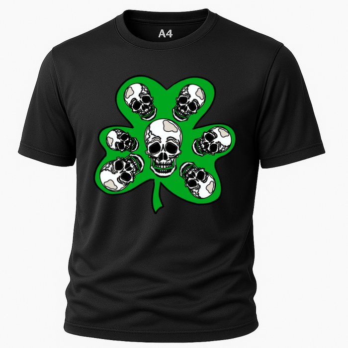 Irish Shamrock Clover Skulls Performance Shirt