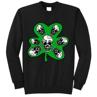 Irish Shamrock Clover Skulls Sweatshirt