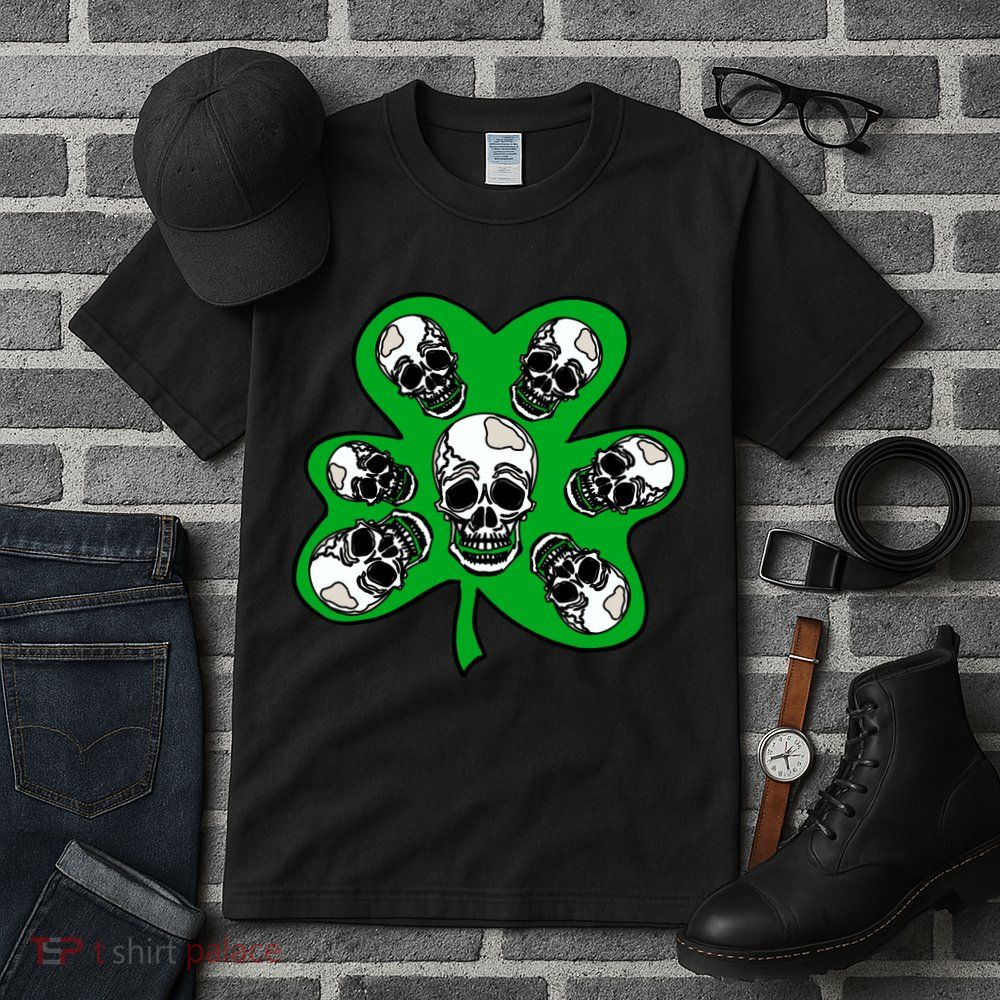 Irish Shamrock Clover Skulls Tall T-Shirt